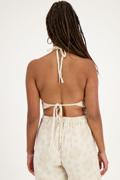 Beige crochet bralette with open back | My Jewellery