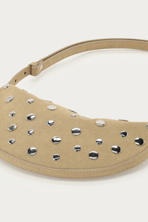 Beige crossbody bag with studs | My Jewellery