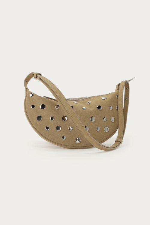 Beige crossbody bag with studs | My Jewellery