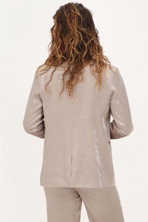 Beige double-breasted blazer in satin | My Jewellery