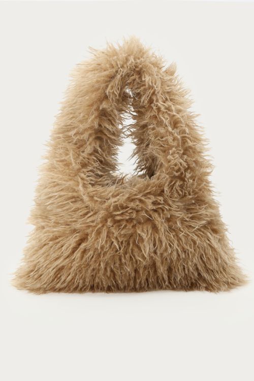 Beige faux fur tote bag | My Jewellery