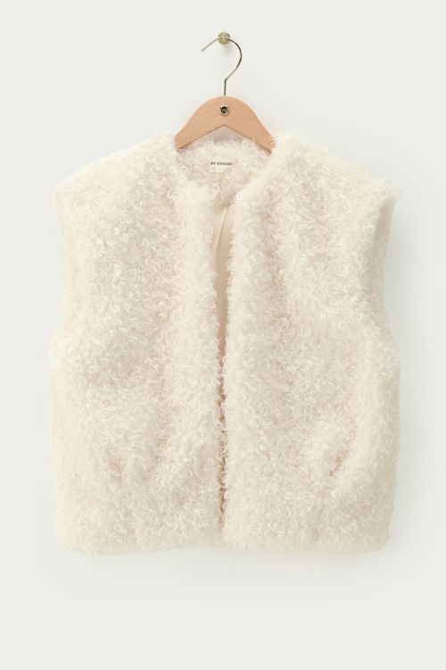 Beige gilet in teddy look | My Jewellery