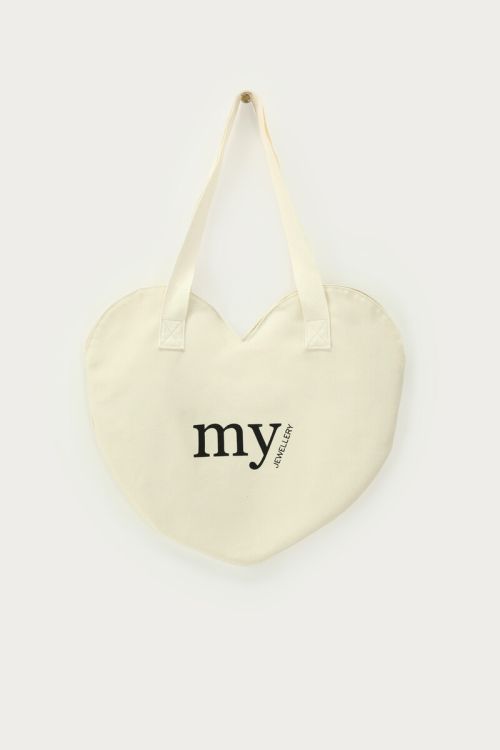 Beige hearts tote bag | My Jewellery