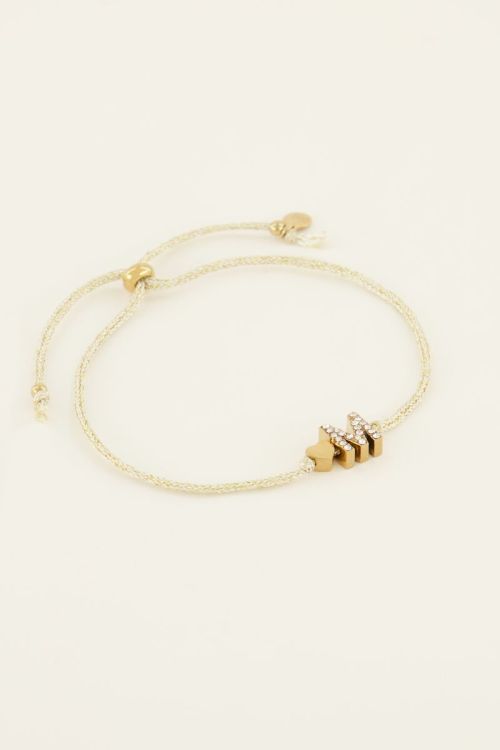 Beige initial bracelet