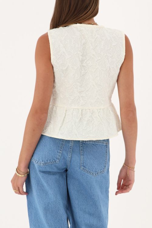 Beige jacquard vest with bows | My Jewellery