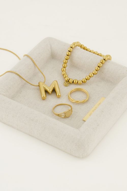 Beige linnen look sieraden tray