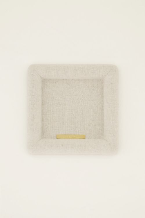 Beige linnen look sieraden tray