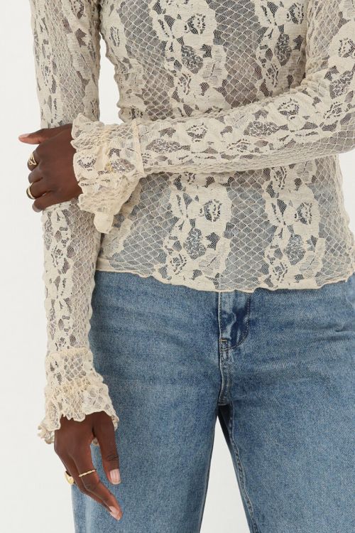 Beige lace top with cuff | My Jewellery