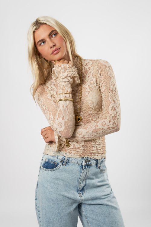 Beige lace top with cuff | My Jewellery