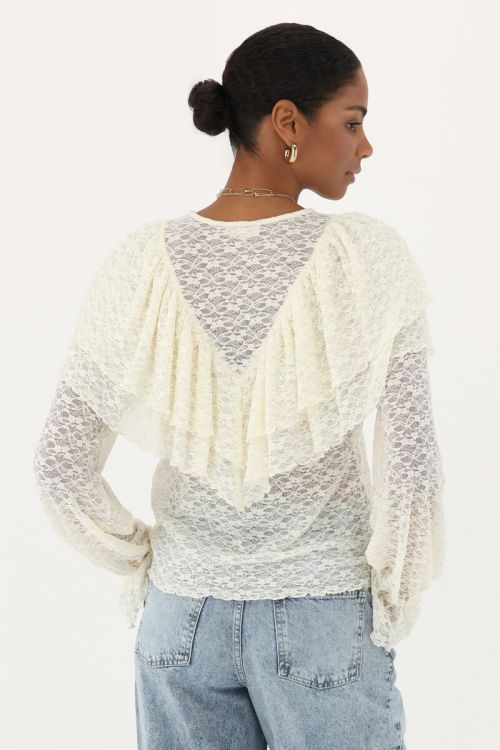 Beige lace top with ruffles | My Jewellery