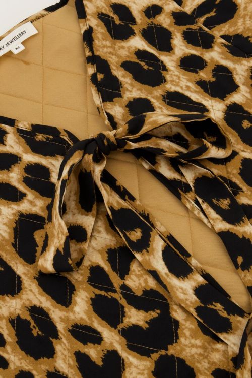 Beige leopard print gilet with bows | My Jewellery
