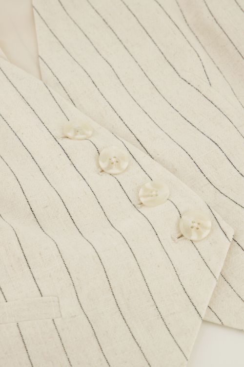 Beige linen vest with pinstripes | My Jewellery