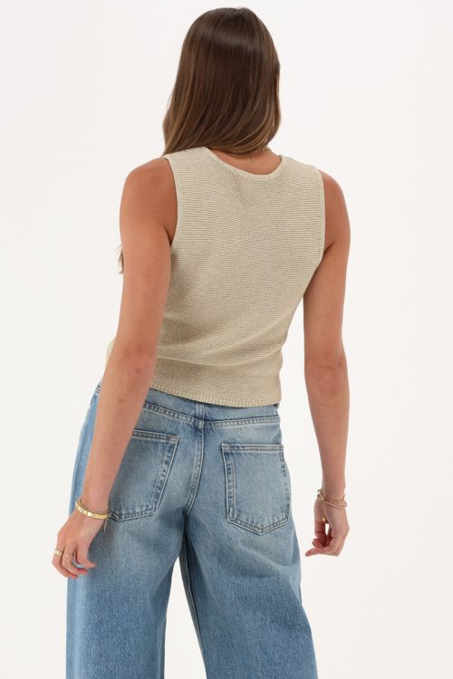 Beige lurex knitted top | My Jewellery
