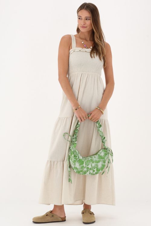 Beige maxi dress linen look | My Jewellery