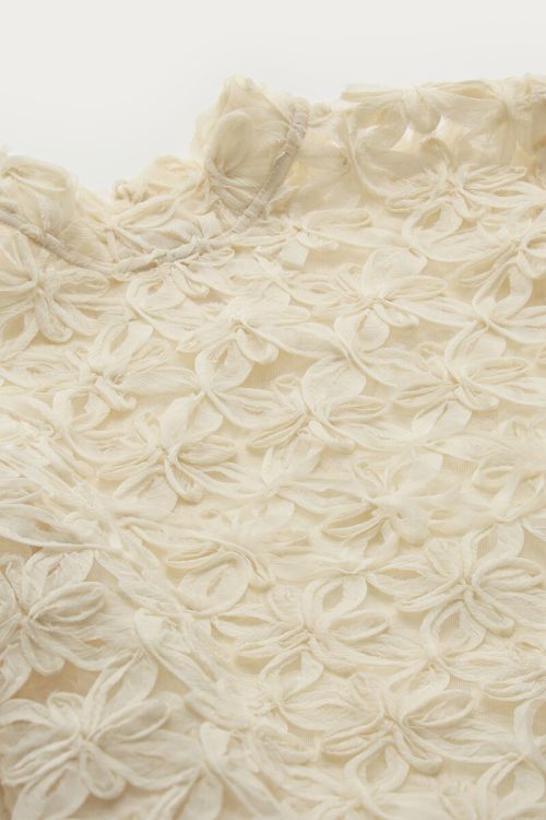 Beige mesh top with flowers | My Jewellery