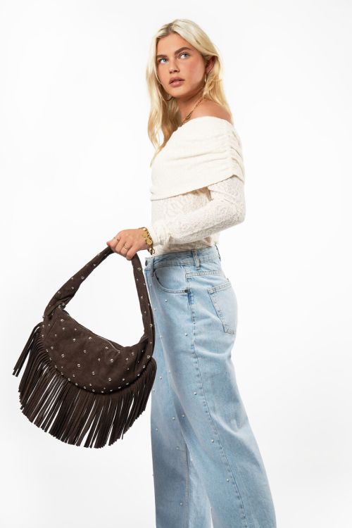 Beige off-shoulder textured top | My Jewellery