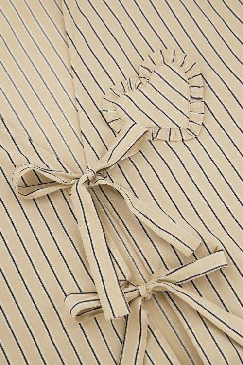 Beige striped blouse with bows & hearts | My Jewellery