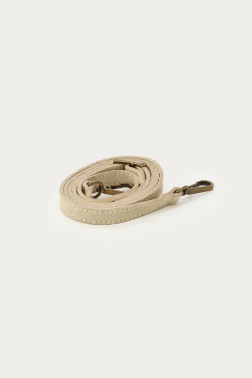 Beige suede shoulder bag with fringes | My Jewellery