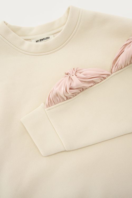 Beige sweater with satin bows | My Jewellery