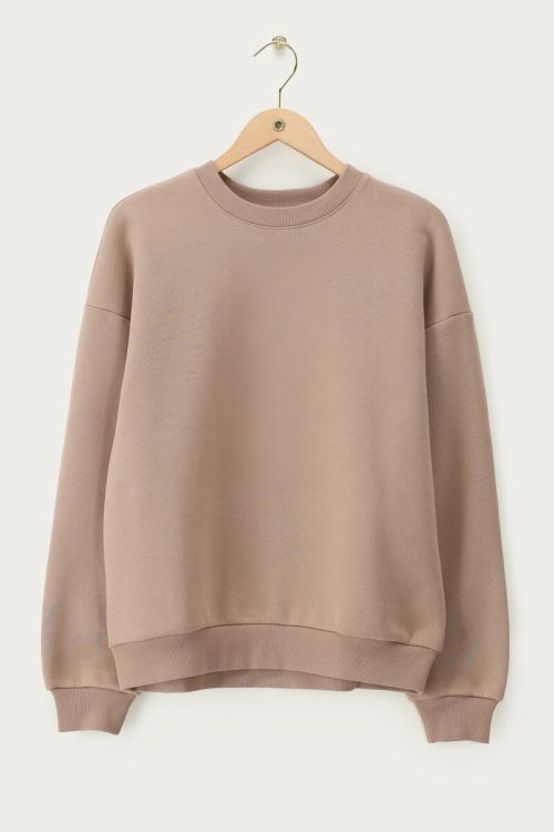 Beige sweatshirt with teddy patch | My Jewellery