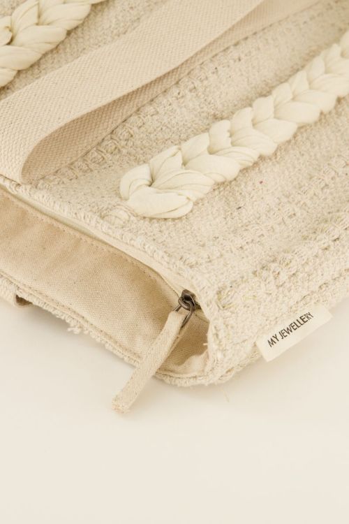 Beige shopper met gevlochten details  | My Jewellery