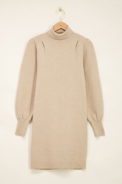Beige turtleneck sweater dress hot sale