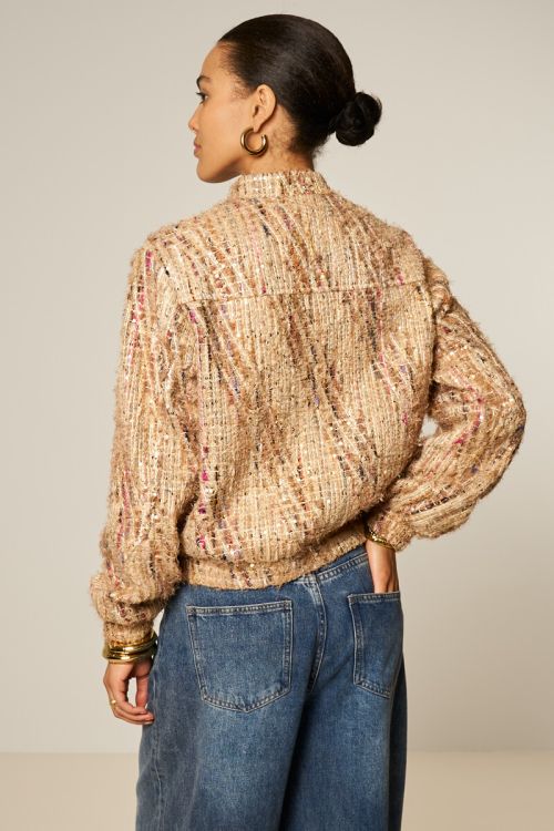 Beige tweed jacket with sequins | My Jewellery