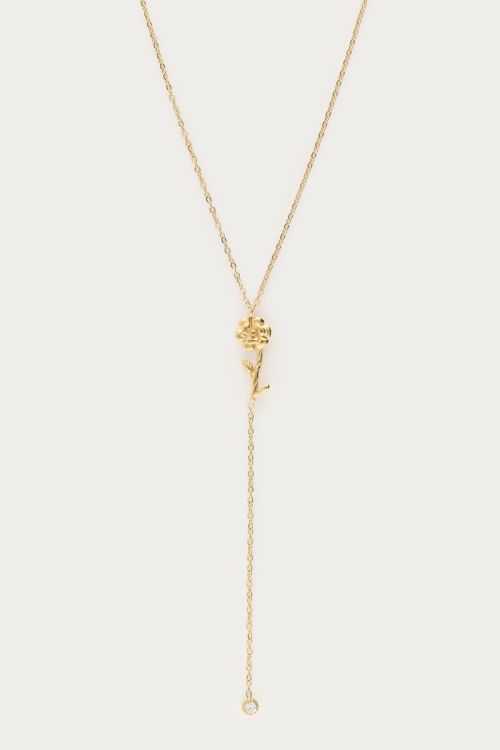 Birth Flower charm necklace with rhinestone | My Jewellery