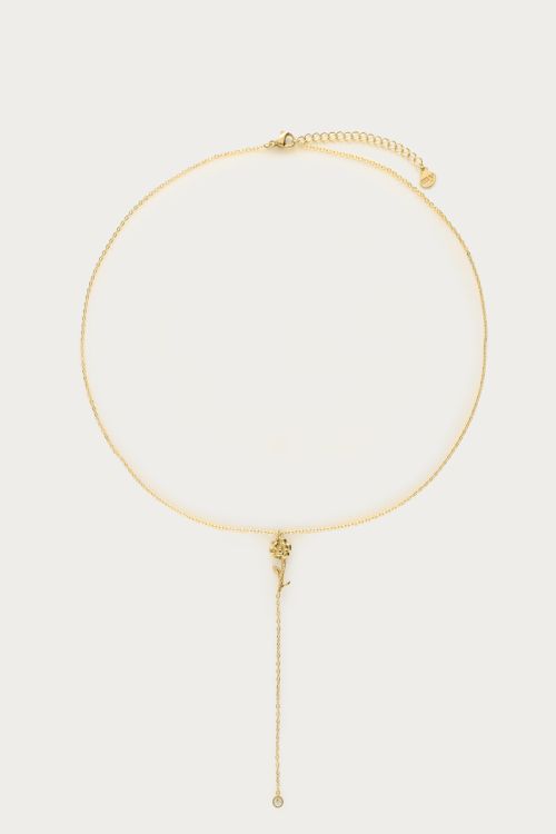 Birth Flower charm necklace with rhinestone | My Jewellery