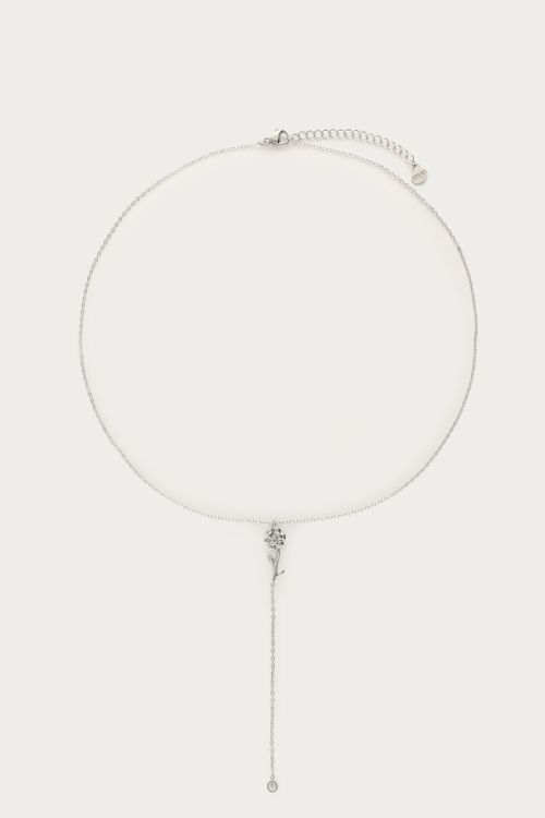 Birth Flower charm necklace with rhinestone | My Jewellery