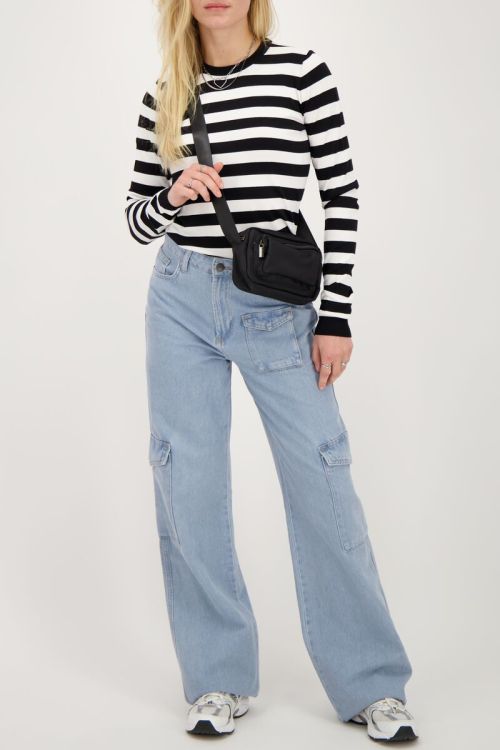 Black and white striped long sleeve top | My Jewellery