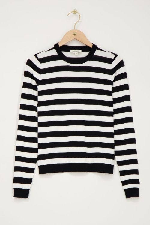 Black and white striped top with long sleeves | My Jewellery
