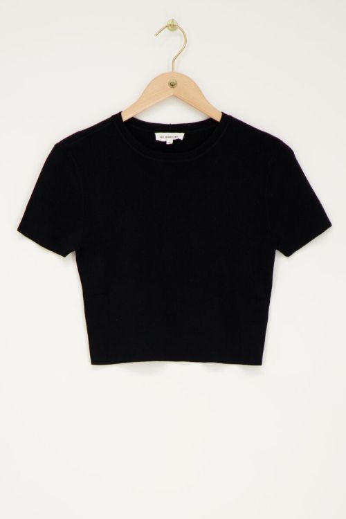 Black basic crop top with short sleeves | My Jewellery