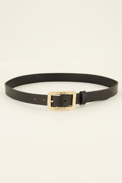 Black belt with gold chic buckle | My Jewellery