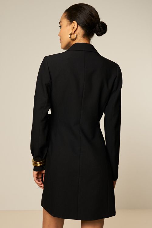 Black blazer dress with bow overlap | My Jewellery