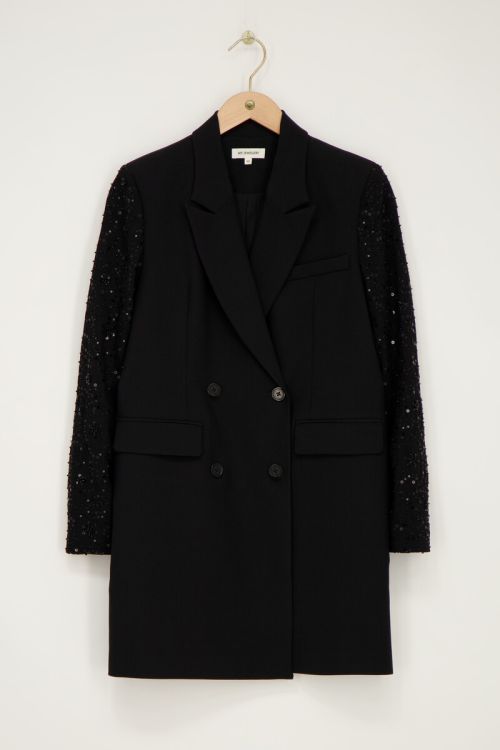 Black blazer dress with sequin sleeves | My Jewellery