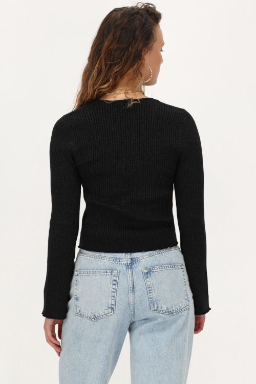 Black cardigan with lurex & bows | My Jewellery