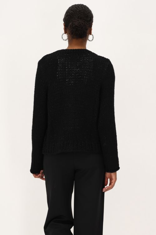 Black chunky knit cardigan with lurex | My Jewellery