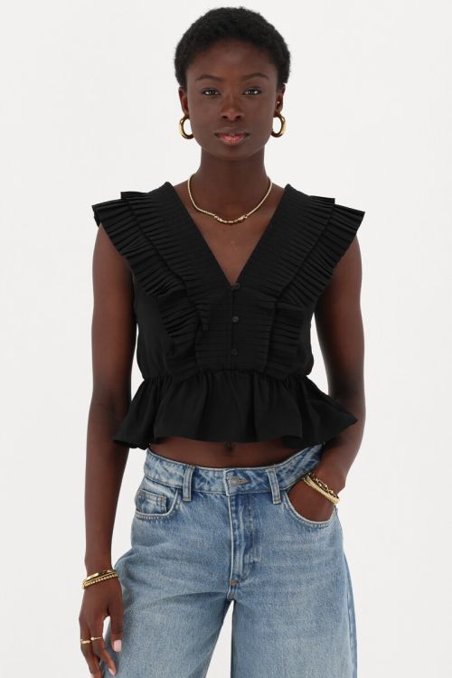 Black corset top with v-neckline | My Jewellery