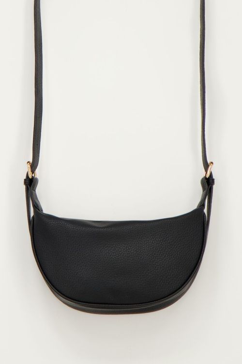 Sac noir avec fermeture √©clair couleur dorée 