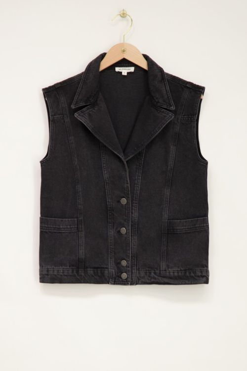 Zwart denim gilet met zakken | My Jewellery