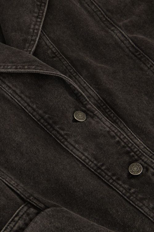 Buy Men's Arte Black Contrast Stitch Black Denim Jacket Online | SNITCH