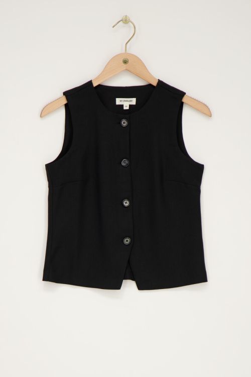 Black gilet with buttons | My Jewellery