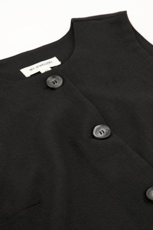 Black gilet with buttons | My Jewellery
