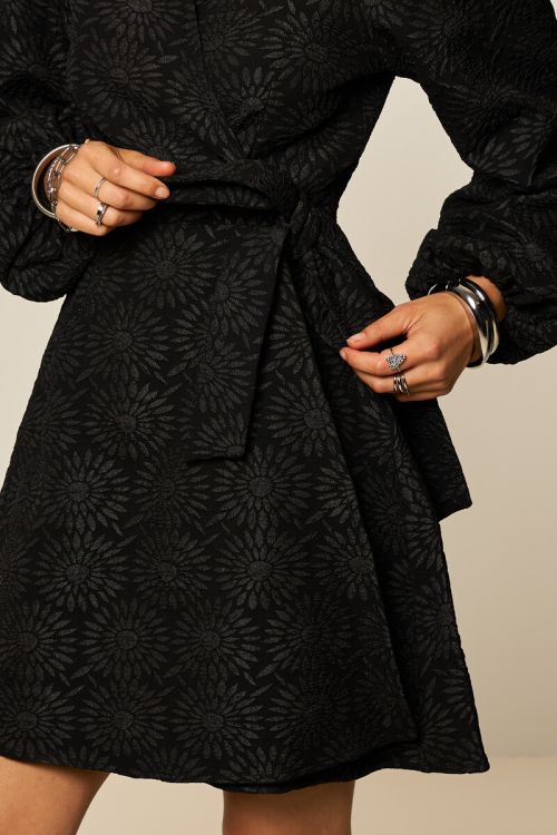 Black jacquard dress with sunflowers | My Jewellery