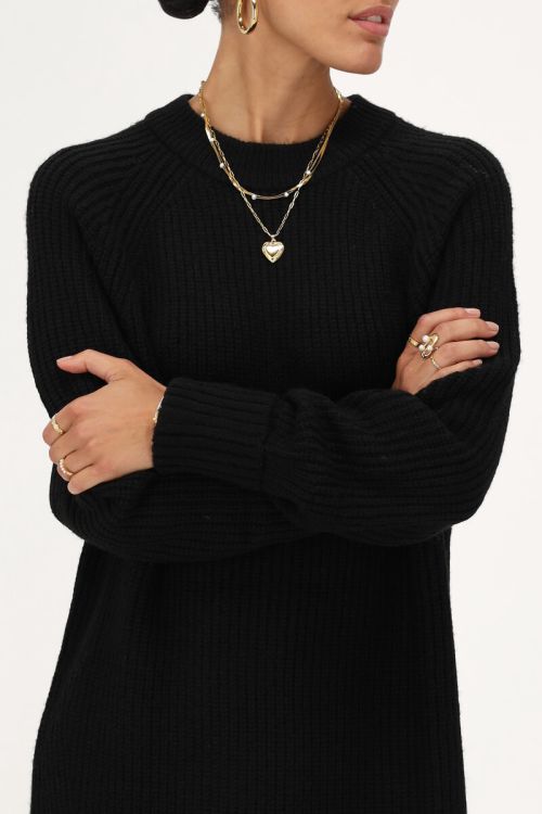 Black midi dress knitted | My Jewellery