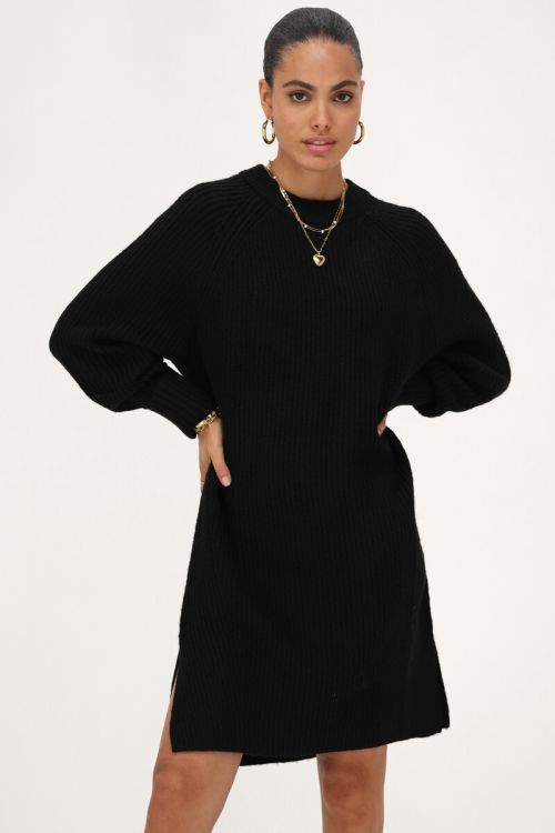 Black midi dress knitted | My Jewellery