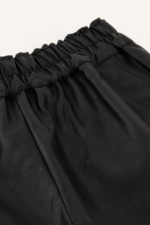 Black leather look shorts with elastic waistband | My Jewellery