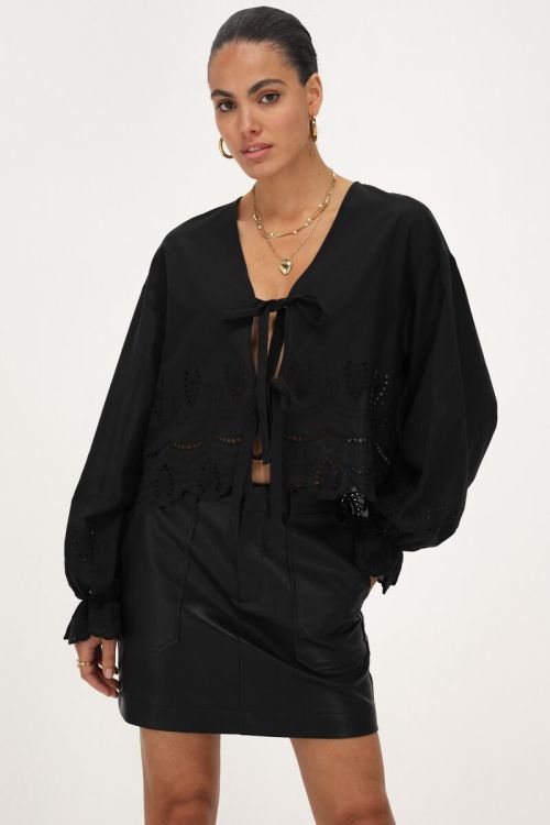 Jupe en simili cuir noir