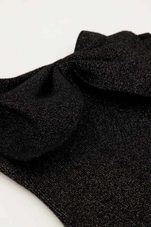Black lurex bandeau top with bow | My Jewellery